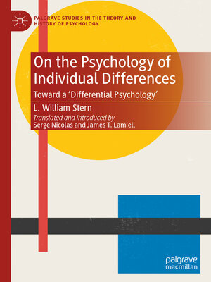 cover image of On the Psychology of Individual Differences